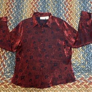 Christie & Jill Like New Size 12 Elegant Blouse Office Fall Old Money